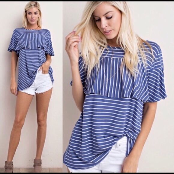 Blue striped top   - Picture 2 of 5